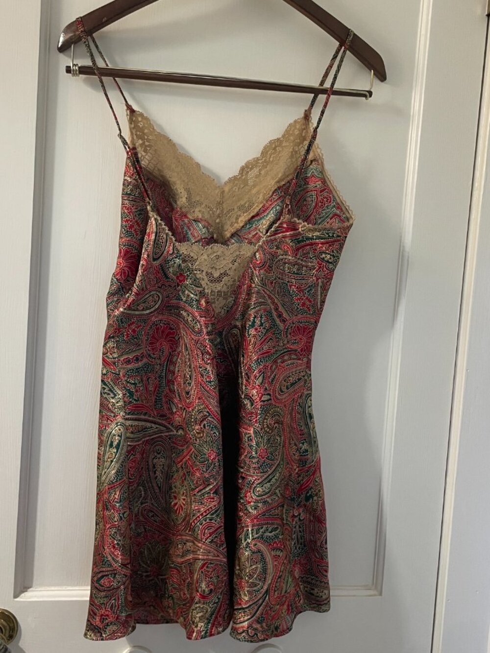 Victoria’s Secret Gold Label Vintage Chemise XS in Paisley with lace trim - Picture 4 of 7